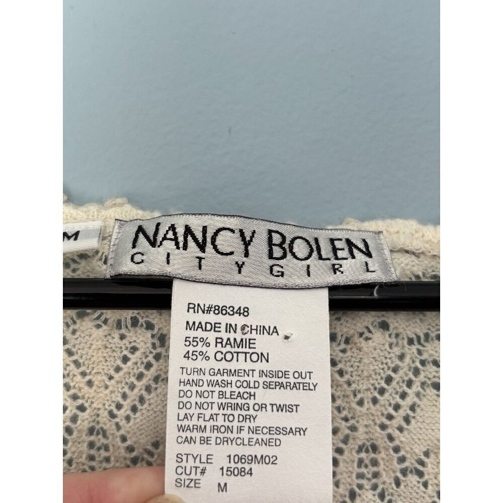 Vintage Nancy Bolen City Girls Tank Top Lace Ivory Lined Size Medium Cottagecore - Picture 3 of 5